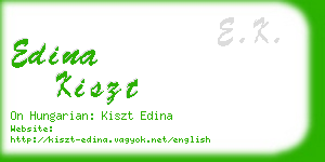 edina kiszt business card